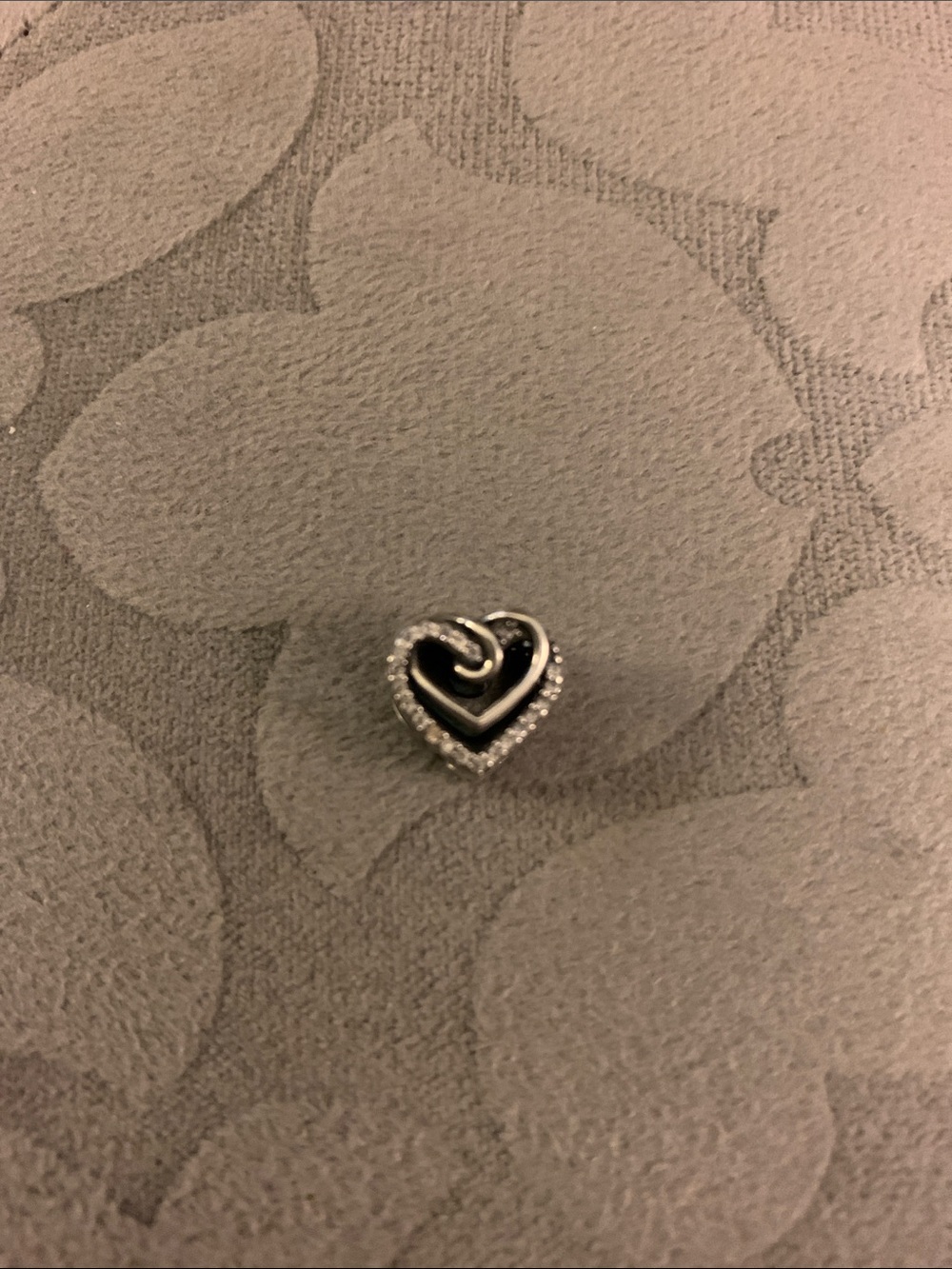Pandora Sterling Silver Heart Pendant Charm with Pave Accent - Silver